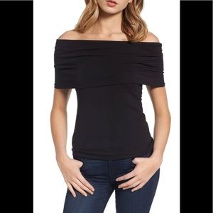 Trouve off shoulder black top